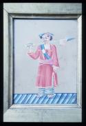 Indian miniature on glass: Man Servant with Ceremonial Lance