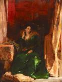 Lady in Green Dress, Seated in Alcove