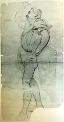 The Prisoner of Chillon, study for the right-hand brother with raised arm