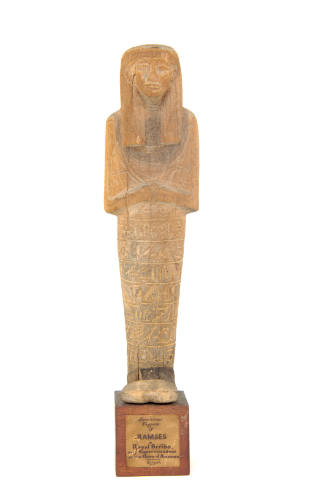 Ancient Egyptian carved wooden figure of Rasses, a royal scribe. 