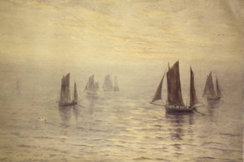 Sailing Barges. A Misty Evening