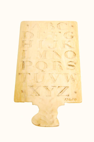 Ivory panel engraved with the alphabet
