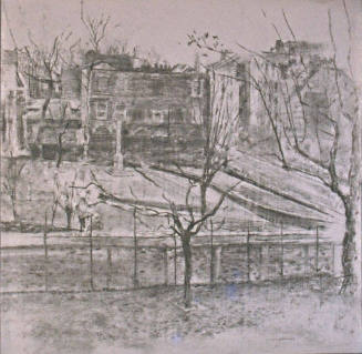 Peckham road from Wilson's Annexe looking across St. Giles churchyard