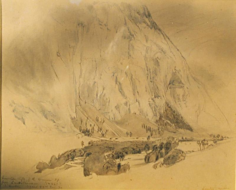 Limestone Cliffs in the Wengen Alps