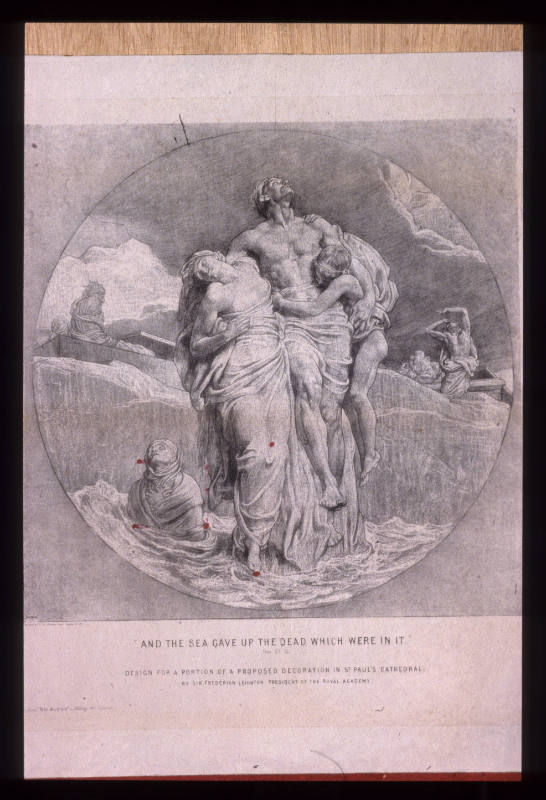 Design for decoration in St. Paul's Cathedral  'And the Sea gave up the dead  which were in it'
