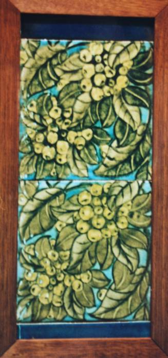 Tiles: "Green fruit" design. 2 single repeats