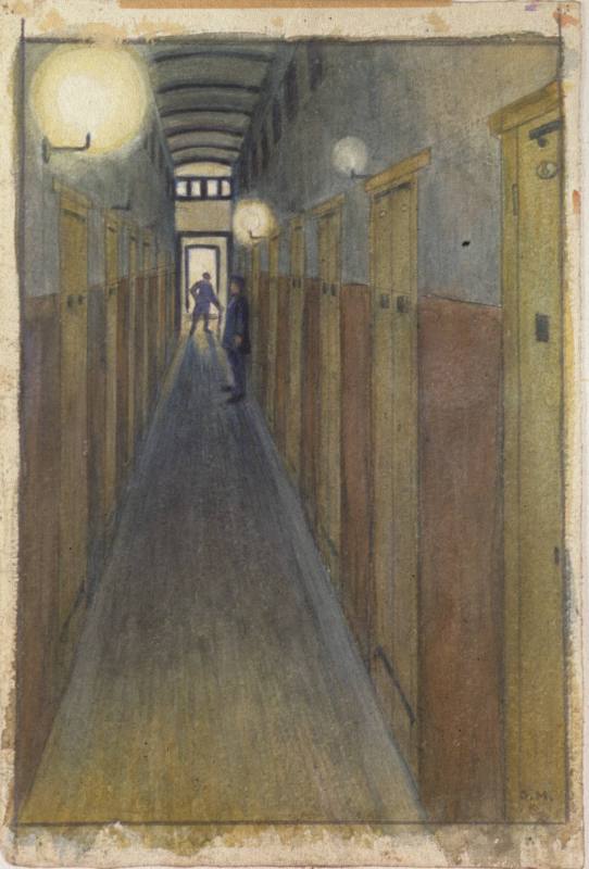 Casual Ward, Gordon Road Workhouse corridor showing cell doors