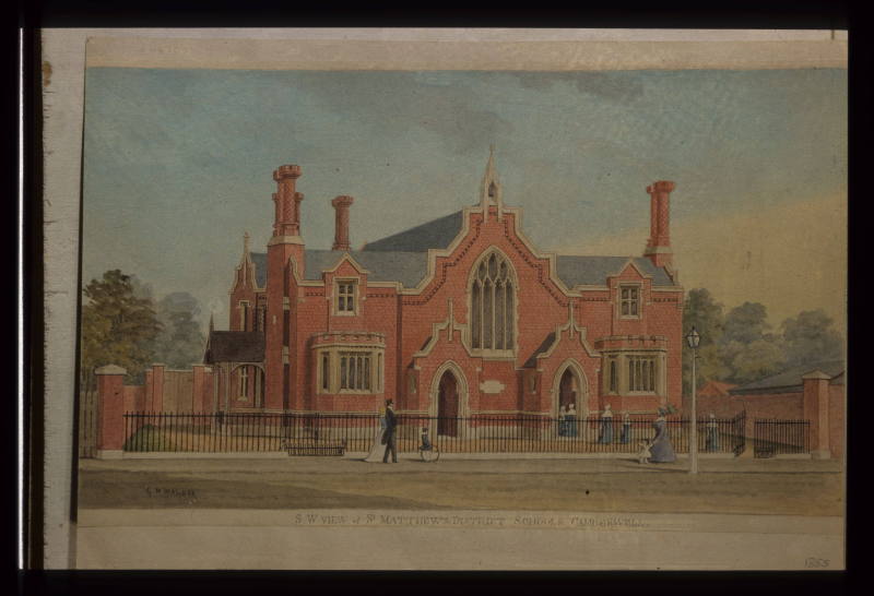 S.W. view of St Matthew's District School, Camberwell