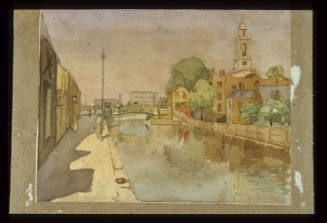Grand Surrey Canal, crossed by Wells Way with St. George's