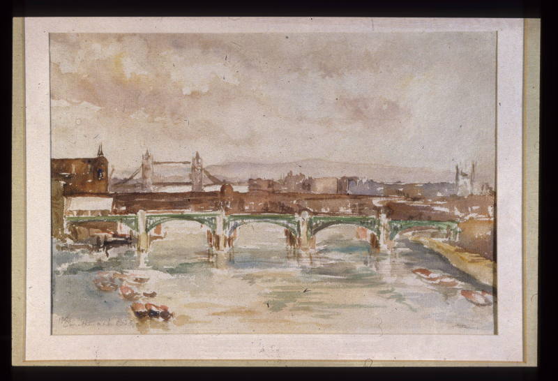 Southwark Bridge, inc. marquee erected for opening ceremony by K George V