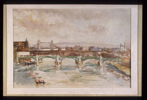 Southwark Bridge, inc. marquee erected for opening ceremony by K George V