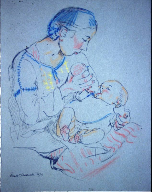 Muriel Medworth Bottle feeding Diana