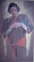 Untitled. Study of a Woman in Gown and Red Sash