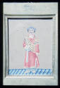 Indian miniature on glass: Man Servant with Postal Packet