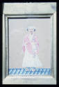 Indian miniature on glass: Man Servant with Scroll