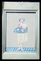 Indian miniature on glass: Man Servant with Dish of Fruit