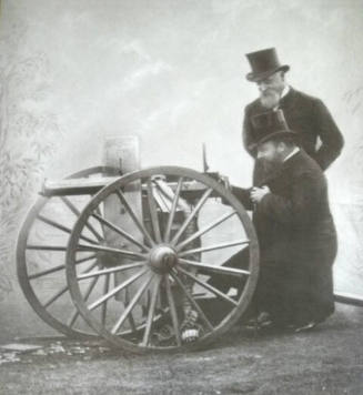 Sir Hiram Maxim and the Prince of  Wales Firing a Maxim Gun