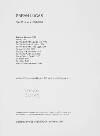Self Portraits (1990-1998) - Cover Sheet
