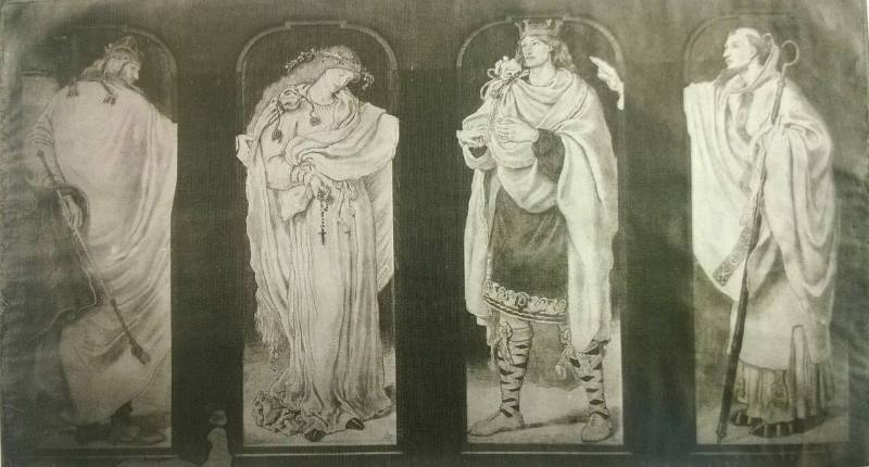 Window I. Marriage of St. Editha:

1. King Athelstane gives away his sister
2. St. Editha in…