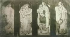 Window I. Marriage of St. Editha:

1. King Athelstane gives away his sister
2. St. Editha in…