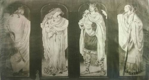 Window I. Marriage of St. Editha:

1. King Athelstane gives away his sister
2. St. Editha in…
