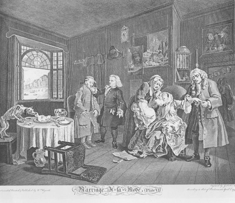 Marriage à-la-mode (Plate 6): "The Lady's Death"