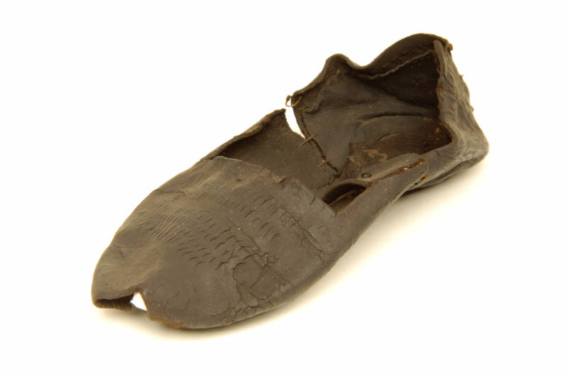 Medieval leather shoe.
