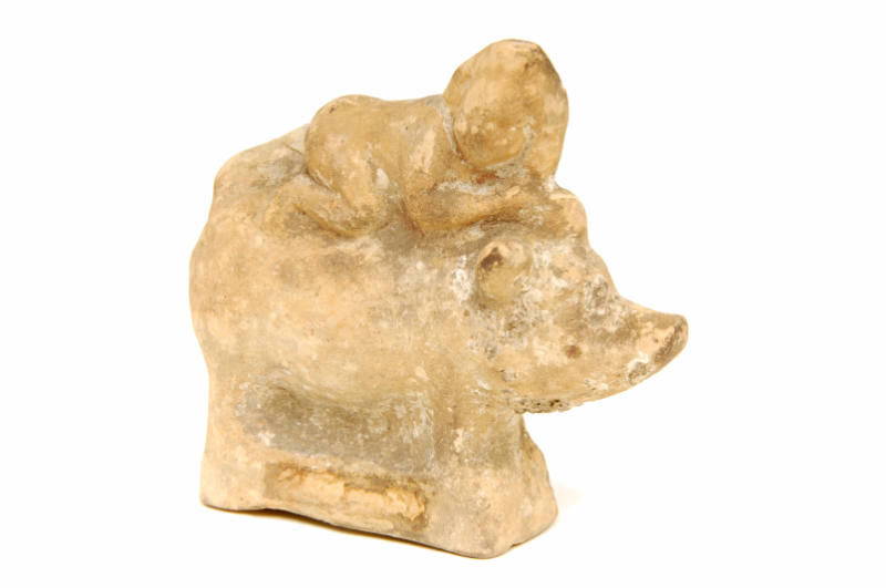 Statue of the Roman God Bacchus riding a pig.  