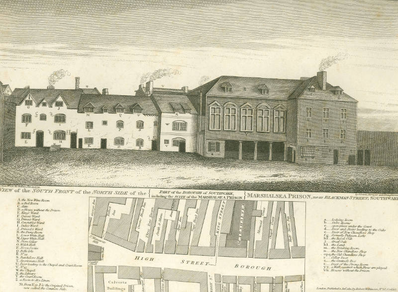 Illustration of the Marshalsea Prison in 1812.