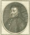 Engraving of a protrait depicting the writer Geoffrey Chaucer.