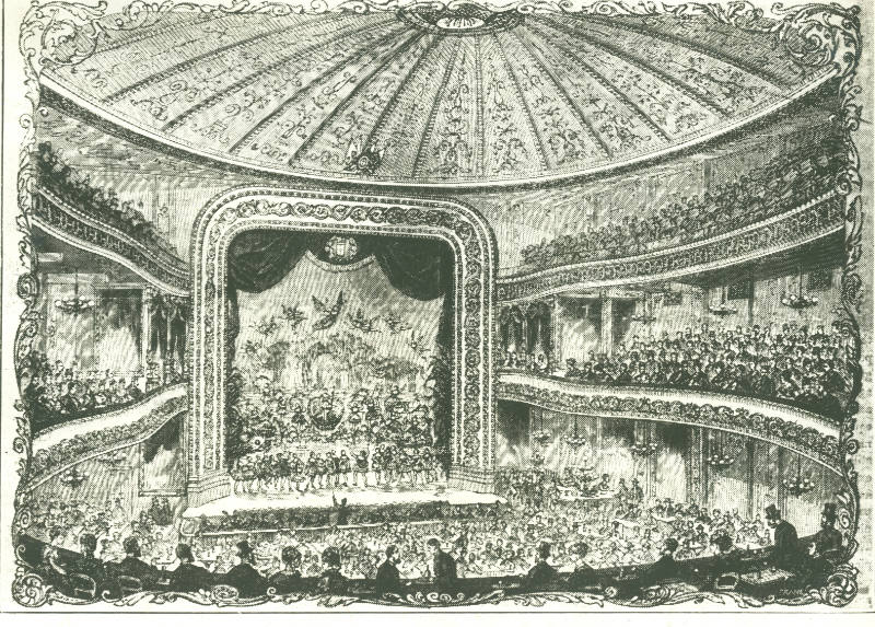 Illustration of the interior of the South London Palace in 1870.
