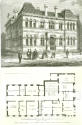 Illustration of the newly built Southwark Town Hall and floor plan. Published in the "Builder M…