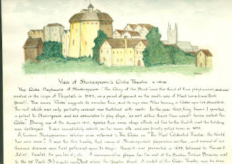 Illustration of the Shakespeare’s Globe Theatre. c1600 by S.H. Cox